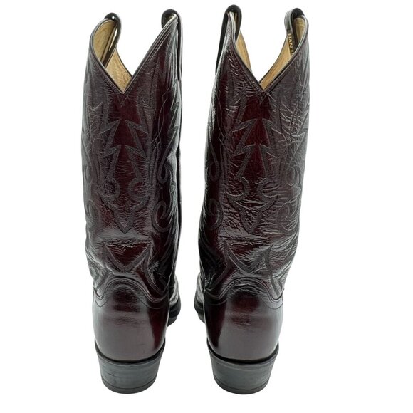 Dan Post Mens 9.5D Black Cherry Leather Cowboy Boots Western Stitching Rodeo - Picture 6 of 16